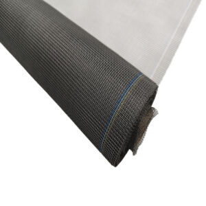 Gray fiberglass window screen with colored edge